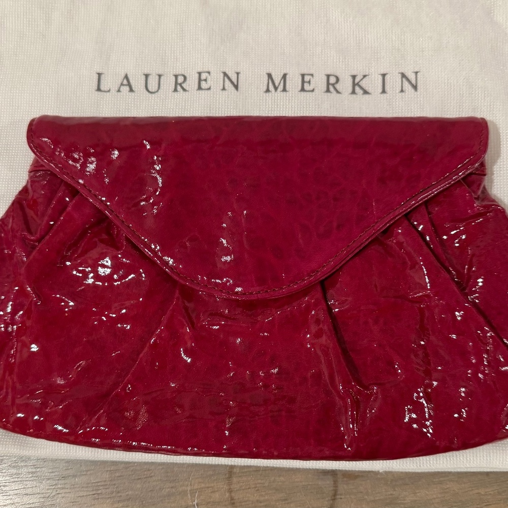 Lauren Merkin Red Patent Clutch